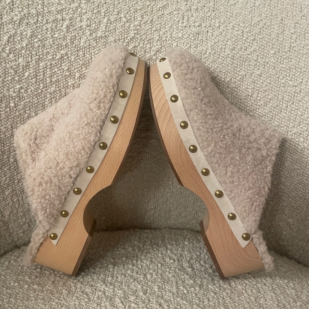 J. Crew Sherpa Wood Clogs - Picture 7 of 8
